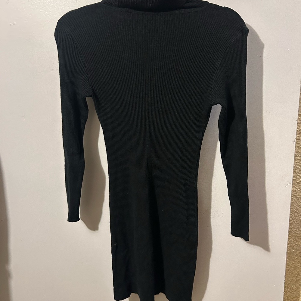 Amazon Black Long Sleeve Mock Neck Bodycon Dress